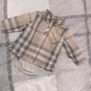 Burberry button-down bodysuit onesie